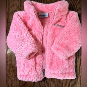 Pink Teddy Fleece Zip Jacket Cozy Sherpa Winter Baby Girl 3–6M Columbia